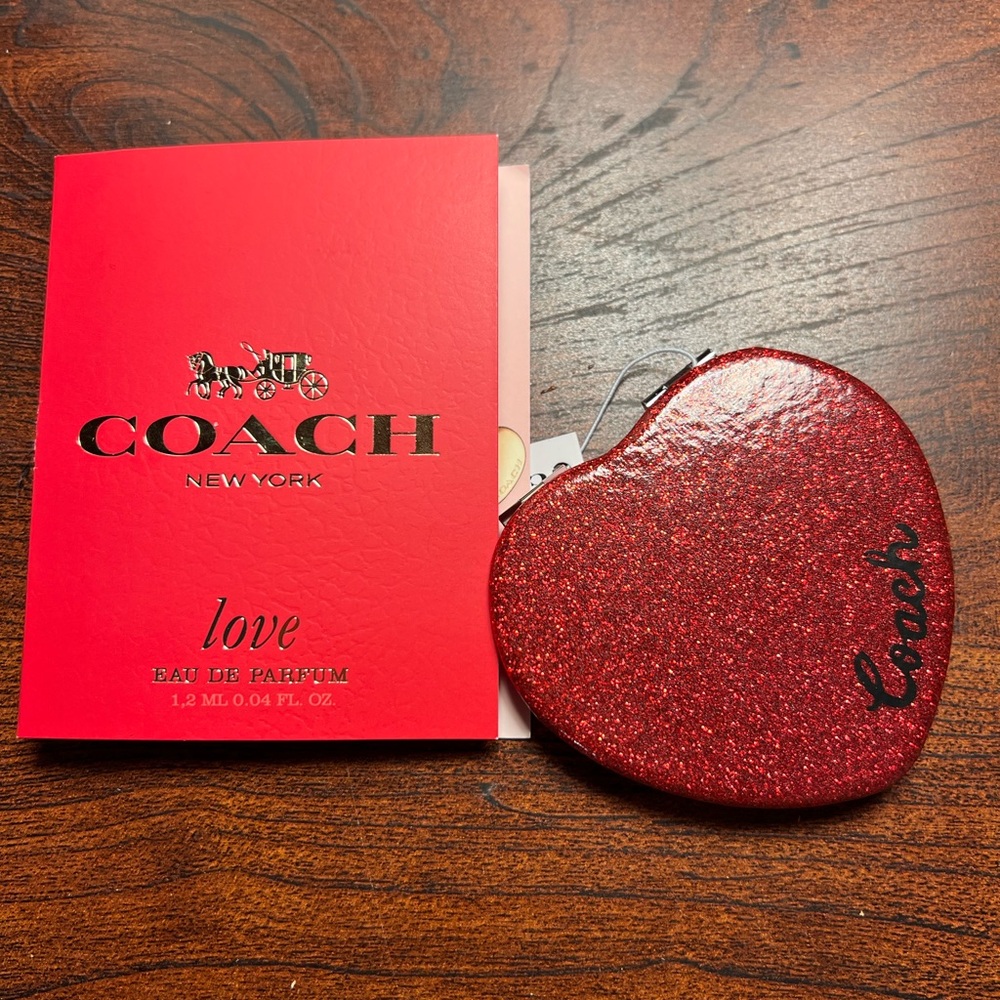 Coach Heart Mirror and sample of Coach Love New with Tags
